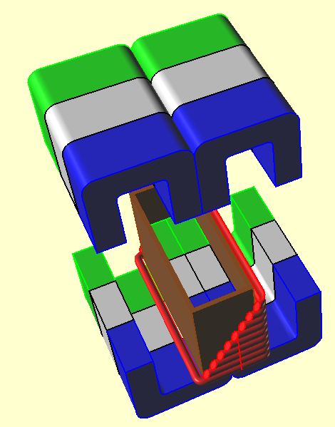 CAD drawing of tesla coil ballast cores